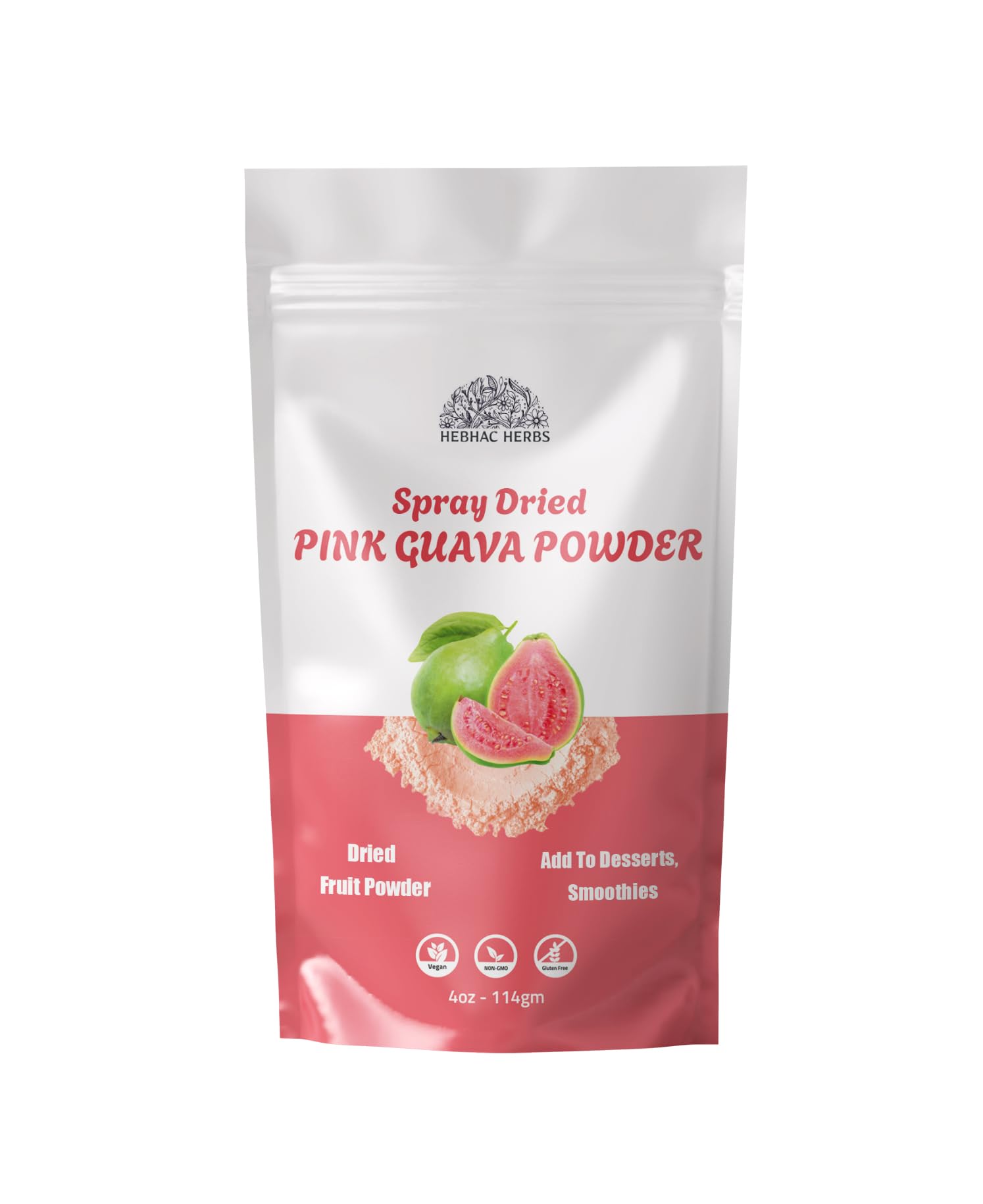 Pink Guava Powder 114 g | Instant Drink Mix Guava Powder for Juice, Cake | Gluten-Free, Natural, No Preservatives