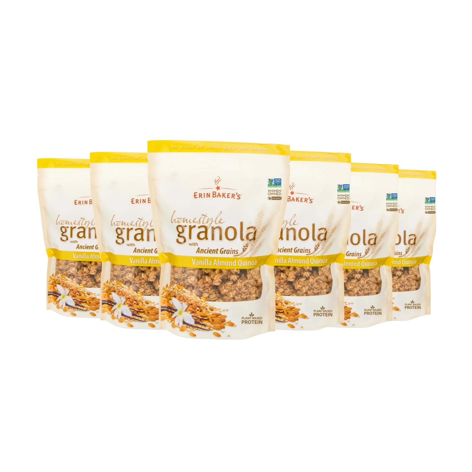 Erin Baker's Homestyle Granola Cereal with Ancient Grains, Vanilla Almond Quinoa - Made from Natural Ingredients, Source of Plan
