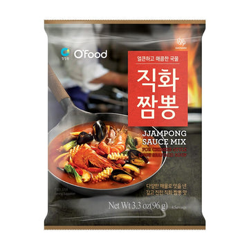 Chung Jung One O'Food Jjampong Seafood Broth Sauce, Korean Chinese Style Spicy Jjambong Flavor Soup Powder, Hot Jjamppong Base, Perfect With Fresh Squid, Shrimp, Clams, Vegetables, Noodles, Rice