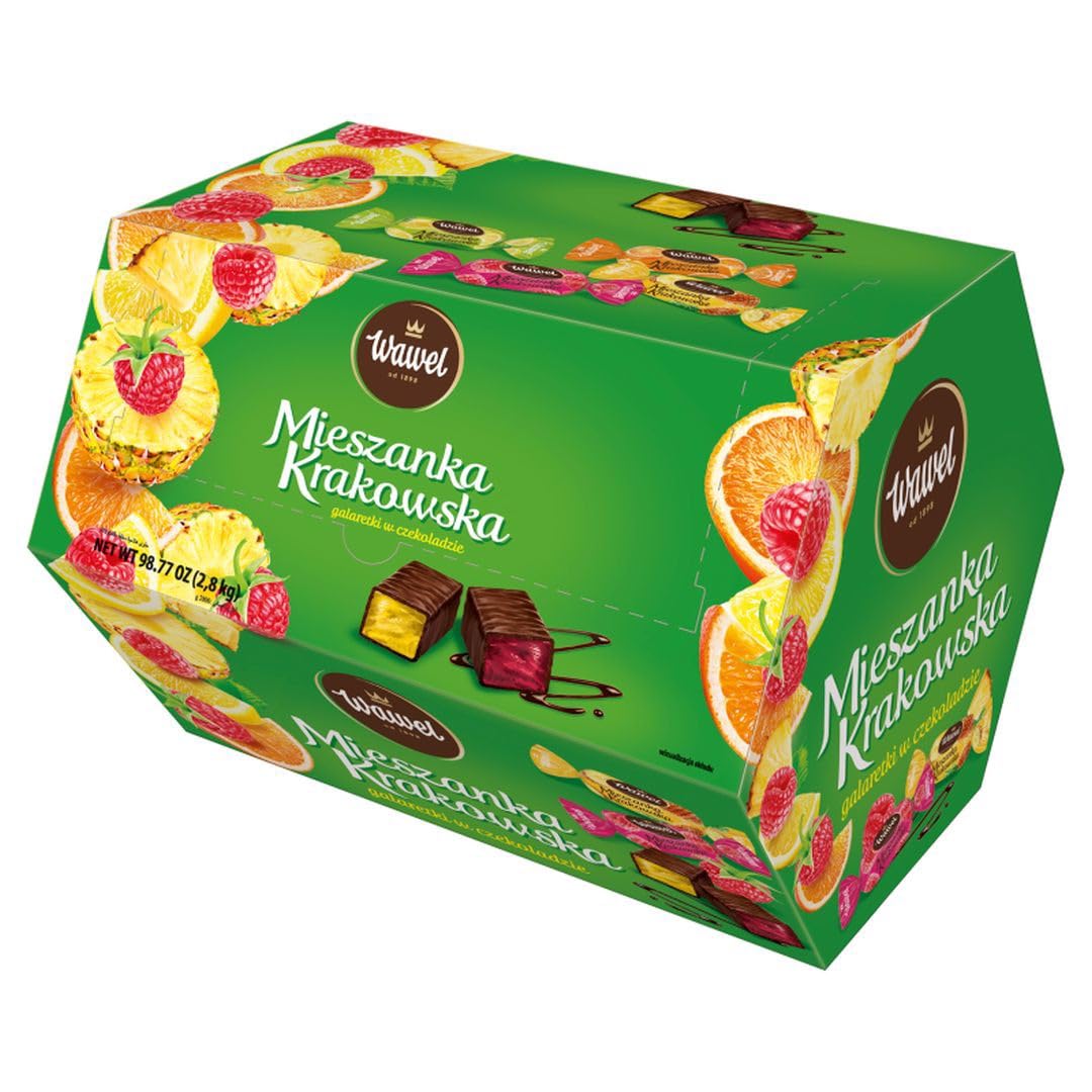 Wawel Jelly In Chocolate Gift Box 98.7 Oz - Jelly Fruit Coated In Chocolate | Bulk Pack For Ultimate Delight | Perfect For Shari