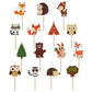 DRWATE 60PCS Woodland Creatures Cupcake Toppers Picks - Cardboard Cake Decorations for Baby Shower, Kids Birthday, Safari Party