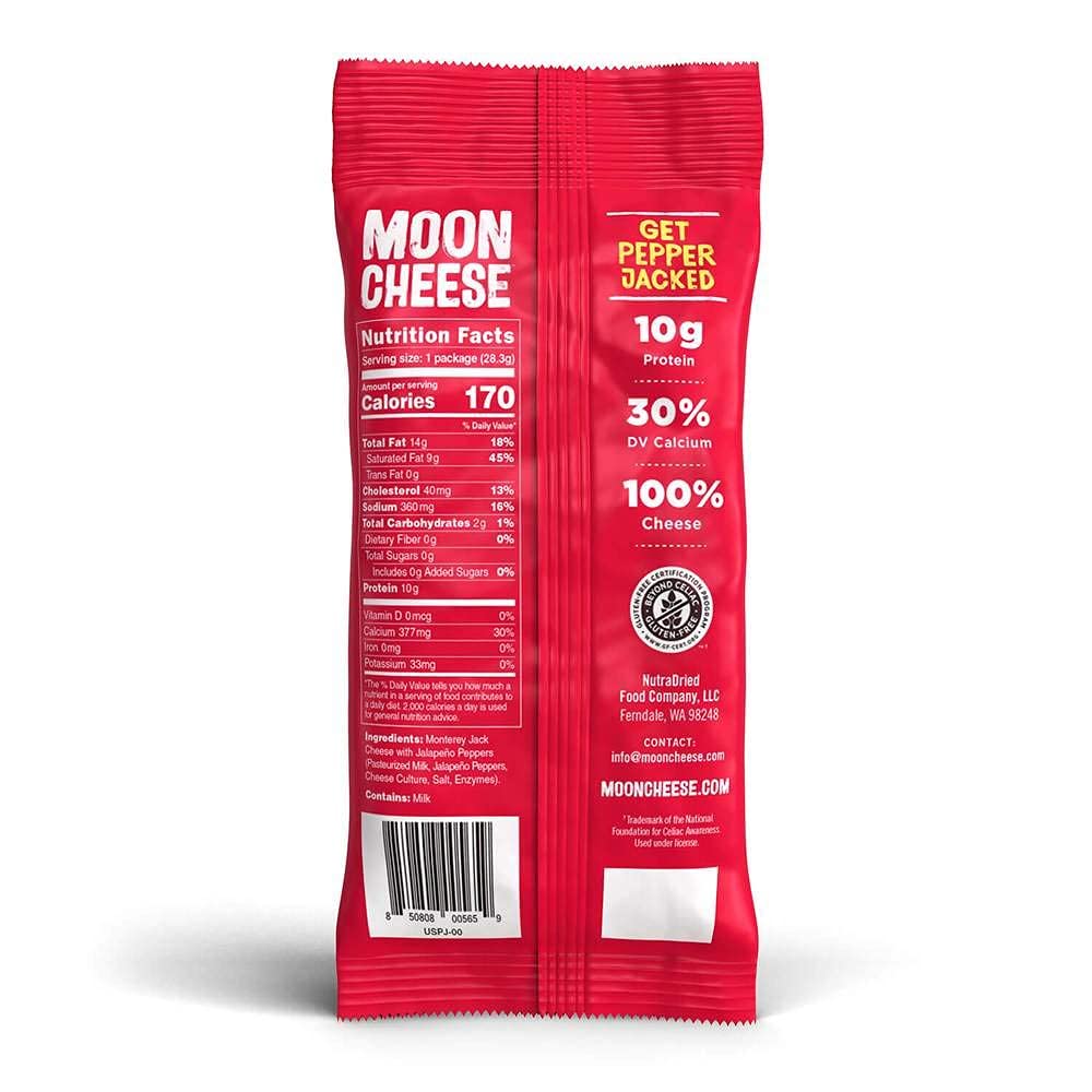 Moon Cheese Bites, Get Pepper Jacked, 1-Ounce 12-Pack, 100% Real Cheese Snack, Protein, Keto, After-School Or Lunch Snack