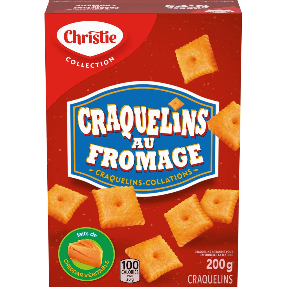 CHRISTIE Cheese Nips Cheddar Baked Snack Crackers, 200g Box - Deliciously Crunchy Snack