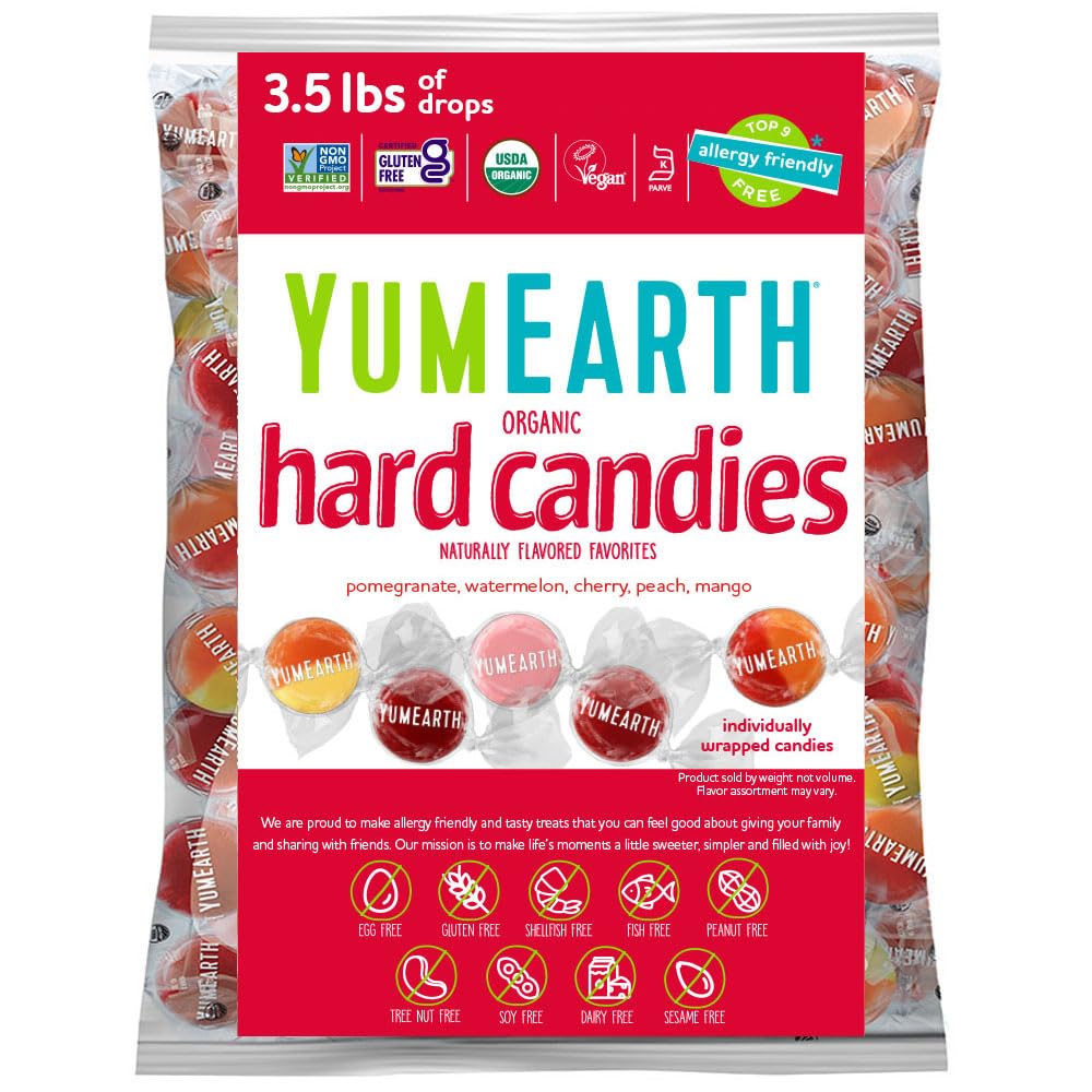 Yumearth Organic Fruit Drops Variety Pack - Fruit Flavored Natural Hard Candy, Fruit Candy For Kids - Allergy Friendly, Non Gmo,