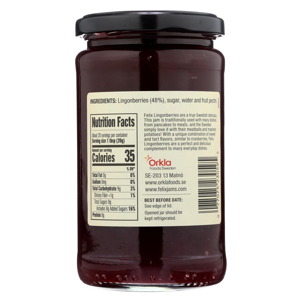 Swedish Lingonberry Preserves By Felix 14.5 Ounce (Pack Of 2)