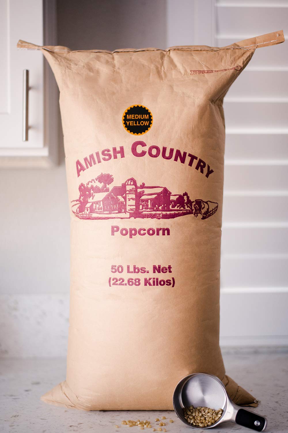 Amish Country Popcorn | 50 Lb Medium Yellow Popcorn | Old Fashioned, Non-Gmo And Gluten Free (50Lb Bag)