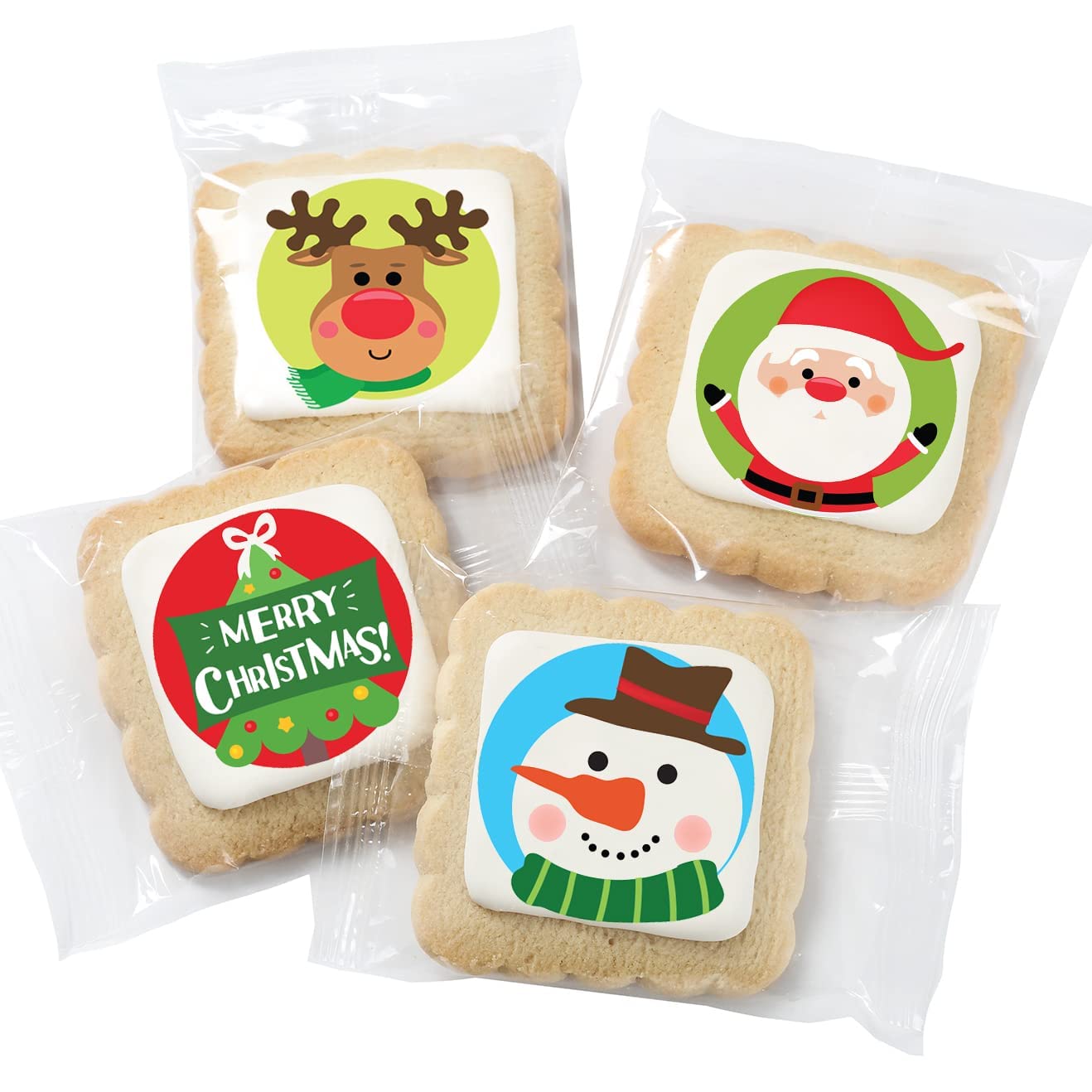 Christmas Cookies Gift Baskets Box For Men Women Kids | Holiday Cookie Treats Decorated | Individually Wrapped Sugar | Nut Free