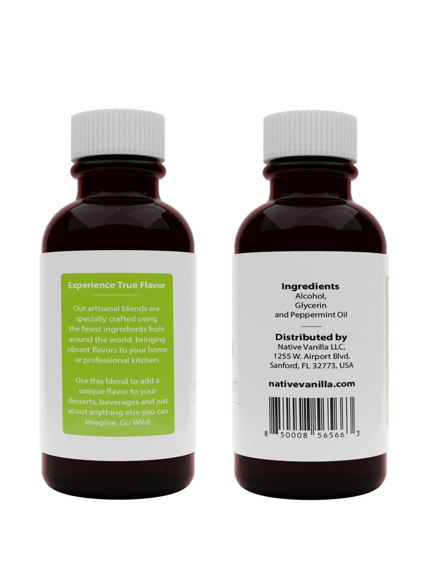 Native Vanilla - Pure Peppermint Extract - 4 Fl Oz - Pure Flavors And Extracts - Perfect For Cooking, Baking, And Dessert Crafti