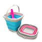Sammart Set Of 2-2.6L (0.68 Gallon) Super Mini Sqare Collapsible Plastic Bucket - Foldable Square Tub - Portable Fishing Water P