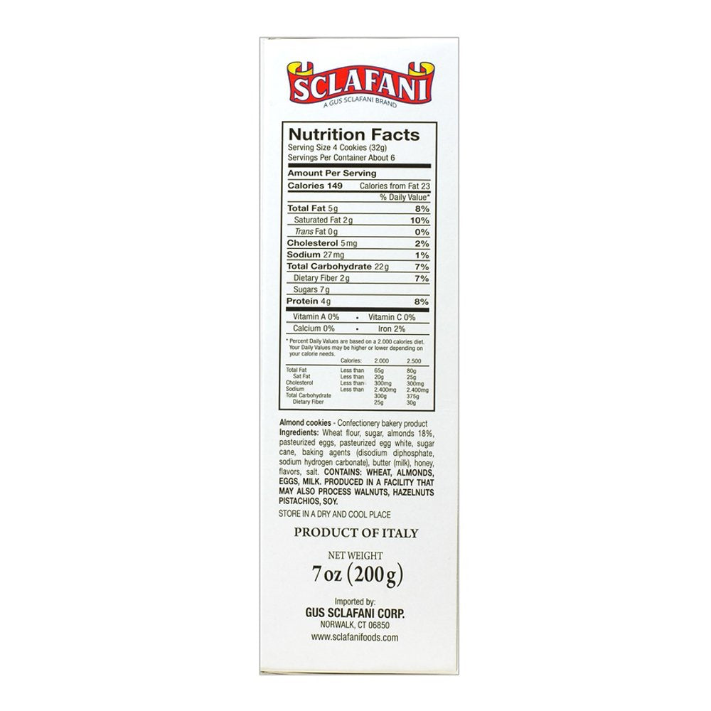 Biscotti Cookies 7 Oz (200 Grams) Boxes (12 Almond)