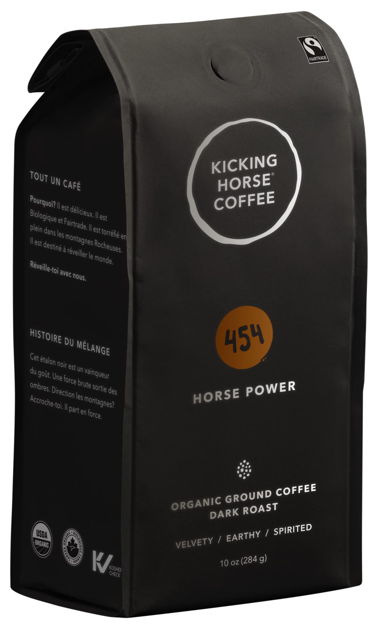 Kicking Horse Coffee 454 Horse Powder Ground Coffee, 10 Ounce