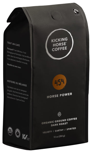 Kicking Horse Coffee 454 Horse Powder Ground Coffee, 10 Ounce