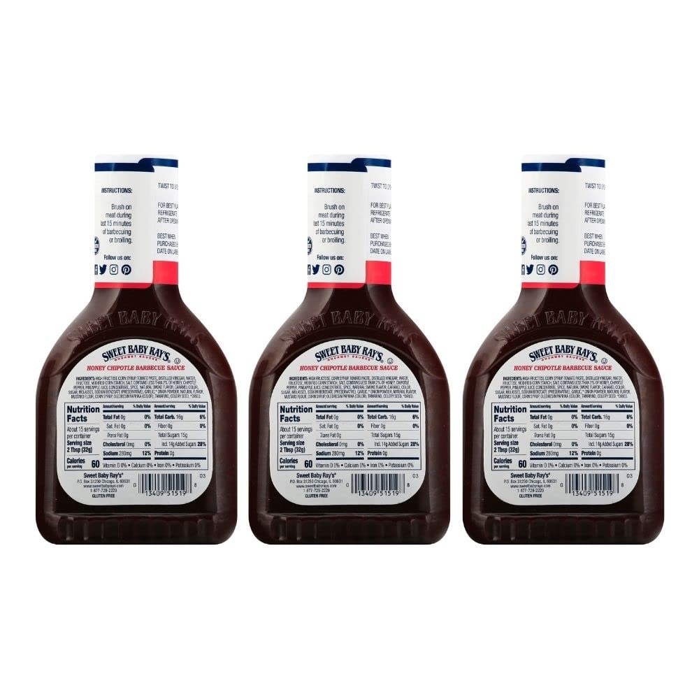 Sweet Baby Ray'S Barbecue Sauce, Honey Chipotle (18 Ounce (Pack Of 3))