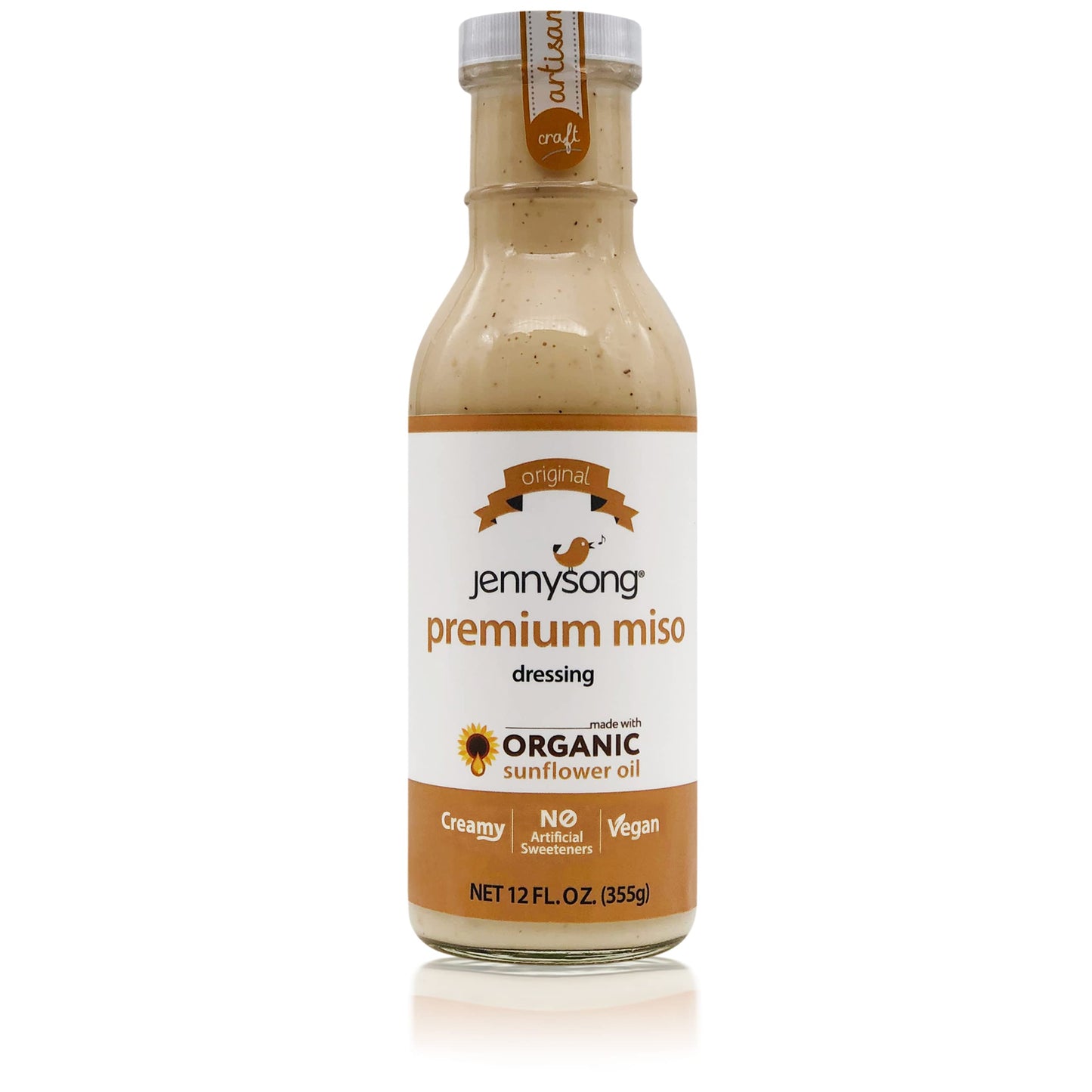 Jennysong Original Premium Miso Dressing - Made with Organic Sunflower Oil. creamy Vegan No Artificial Sweeteners and No Trans F