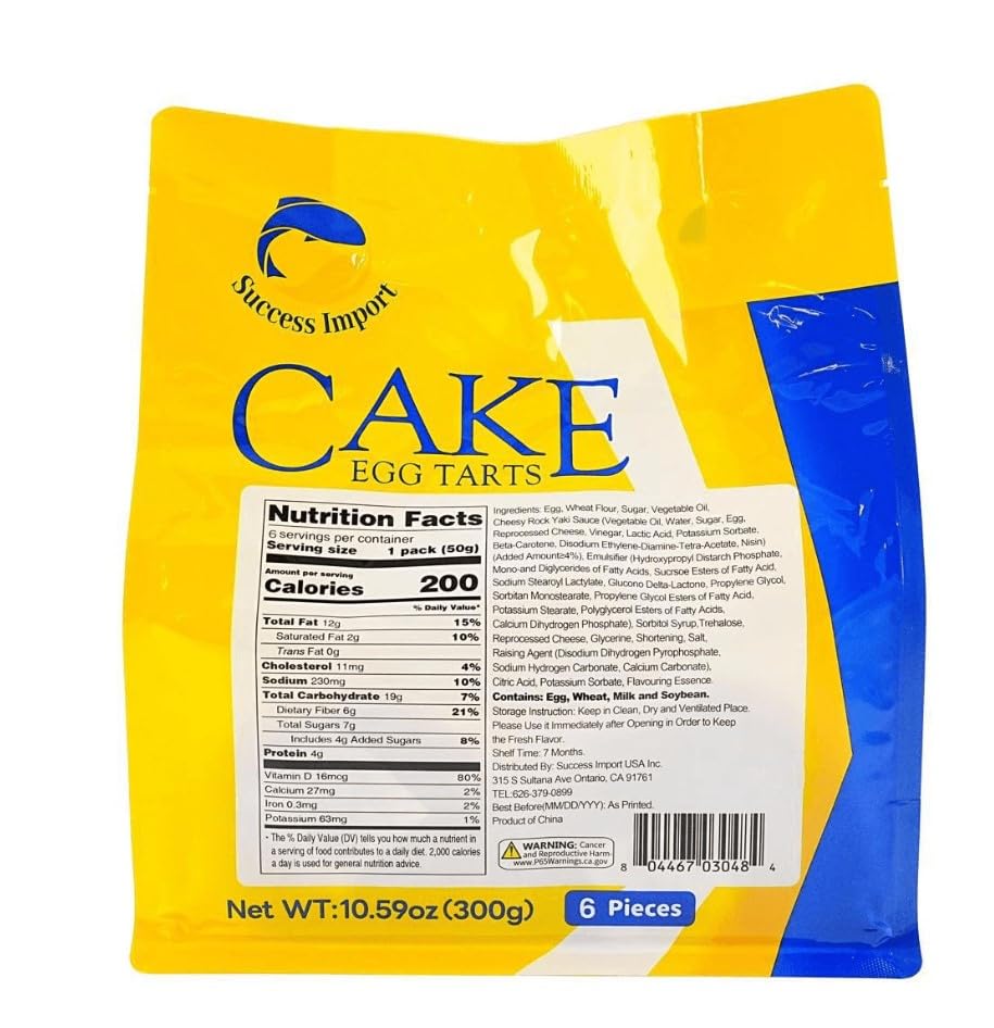 AQPRO Egg Tarts Cake Snack, 6 Individually Wrapped, 9.74oz - Delicious Treats for Any Occasion, Perfect for Sharing
