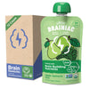 Little Brainiac Organic Fruit & Veggie Toddler Pouches, Apple, Spinach, Pear Puree with Omega-3s DHA/EPA and Choline, Clean Labe