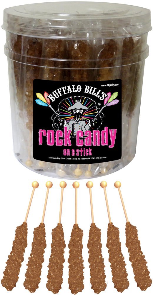 Buffalo Bills Rock Candy Sticks, Brown, 36 Count Tub