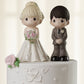 Precious Moments Perfect Couple Bride, Blonde Hair With Light Skin Tone Bisque Porcelain Wedding Figurine & Cake Topper, 172061,