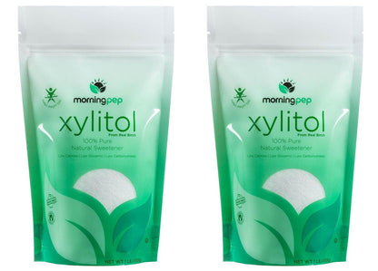 PACK of 2 Morning Pep Pure Birch Xylitol (Keto Diet Friendly) Sweetener with no aftertaste 1 LBs (Not From Corn) NON GMO KOSHER 