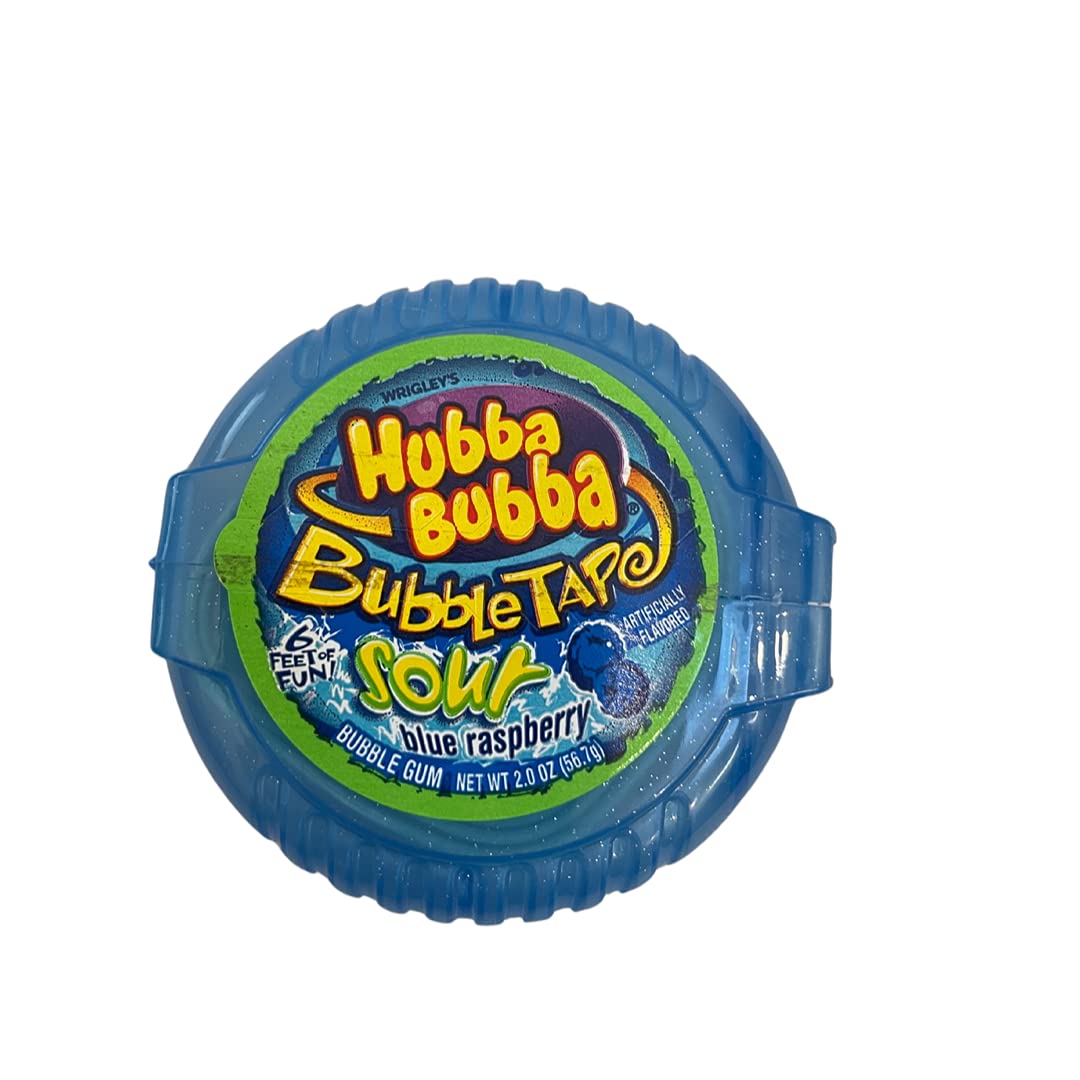 Hubba Bubba Original Bubble Tape and Hubba Bubba Sour Blue Raspberry Bubble Tape Bundle  6 Feet of gum Each Tape  2 Original Fla