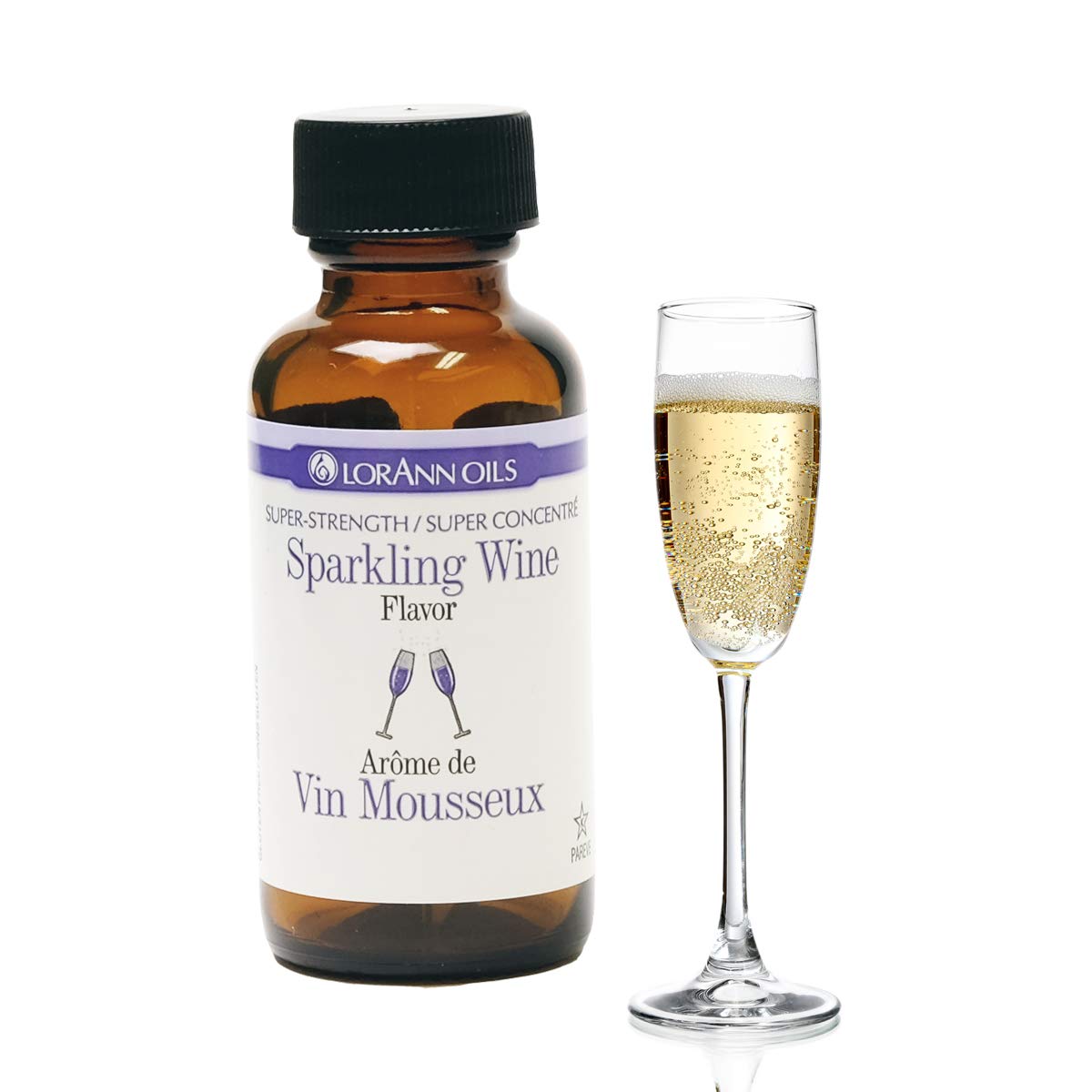 LorAnn Sparkling Wine Flavoring, 1 Ounce Bottle, Clear, Model 0550