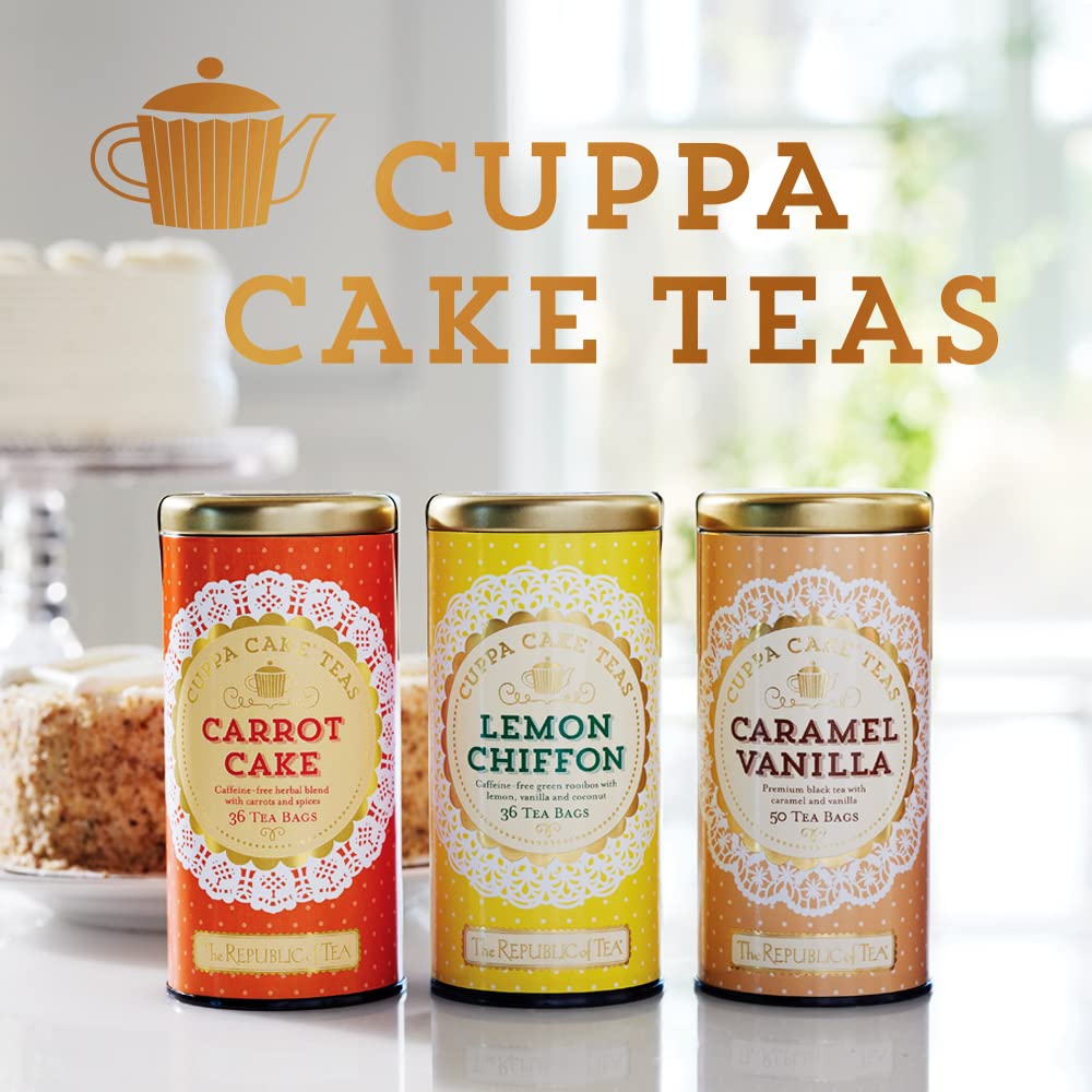 The Republic of Tea Lemon Chiffon Cuppa Cake Tea, Herbal Green Rooibos, 36 Tea Bags