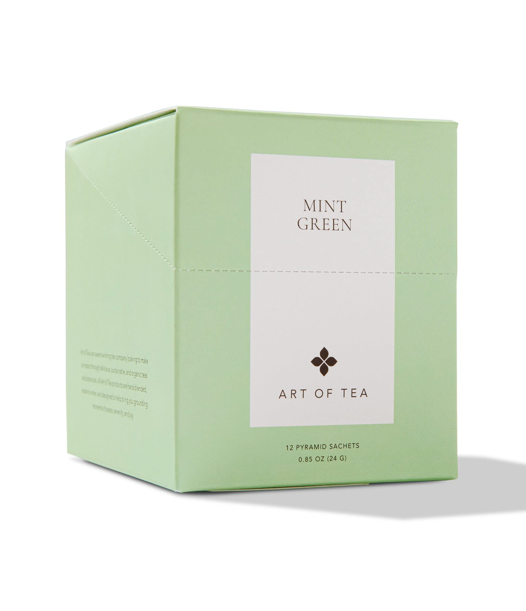 Art Of Tea | Mint Green Tea | 12 Count Pyramid Tea Bag Sachets