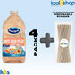Ocean Spray White Cran Peach Juice Drink 64 fl oz Plastic Bottles 4 Pack + 15 Sugarcane Disposable Straws by KOOL8SHOP Infinite