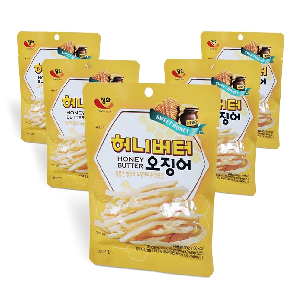 K-Herb Dried Squid - Flavorful Grilled Soft Butter Squid, 5.3 Ounce, Butter Squid 5Pack