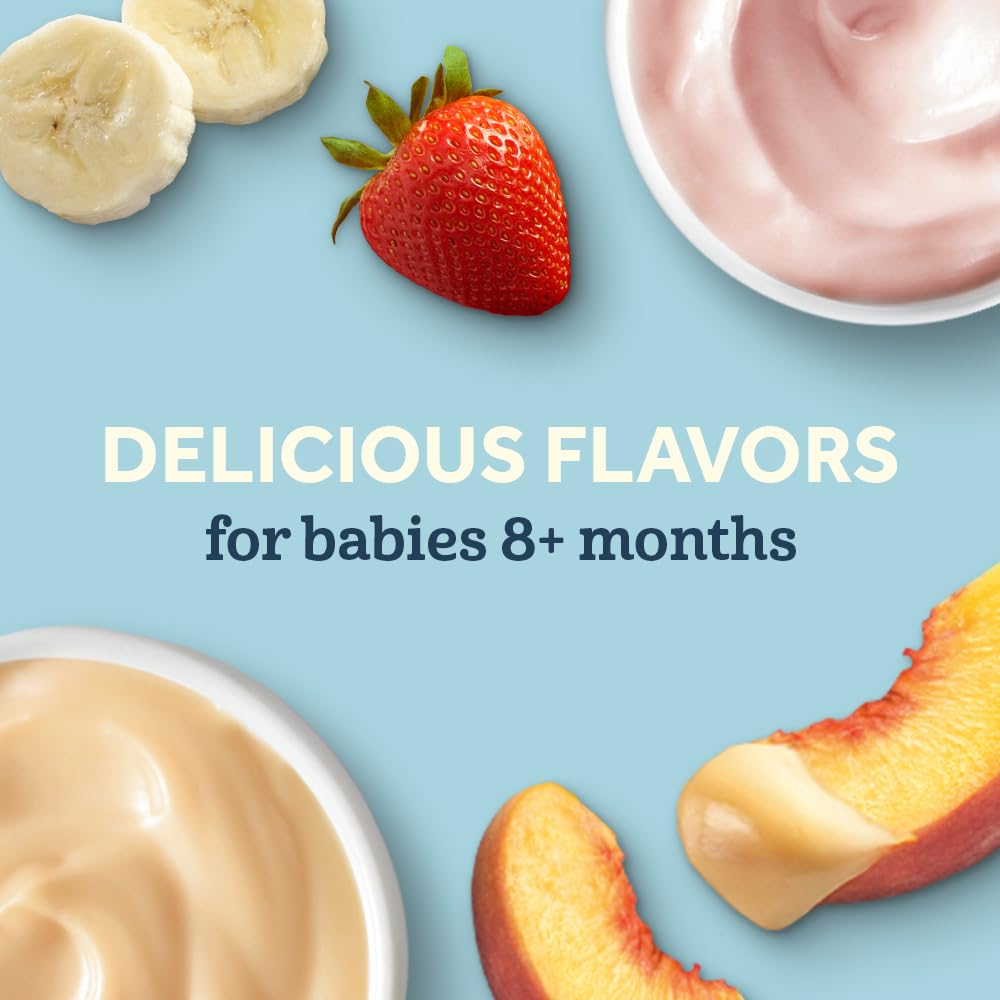 Gerber Baby Food, Yogurt Blends Snack, Strawberry Banana, Crawler, 8+ Months, Baby Snacks, Baby Yogurt, No Artificial Flavors Or