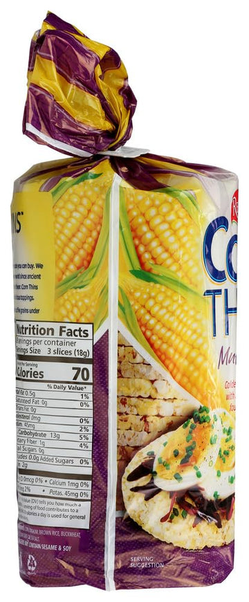 Real Foods Organic Corn Thins, Multigrain Flavor, Gluten Free, 5.3-Ounce Bag (Pack of 12)