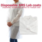 Dealmed Sms 3X-Large White Lab Coat - Disposable Medical Lab Coats, No Pockets, Breathable And Durable (Case Of 50)
