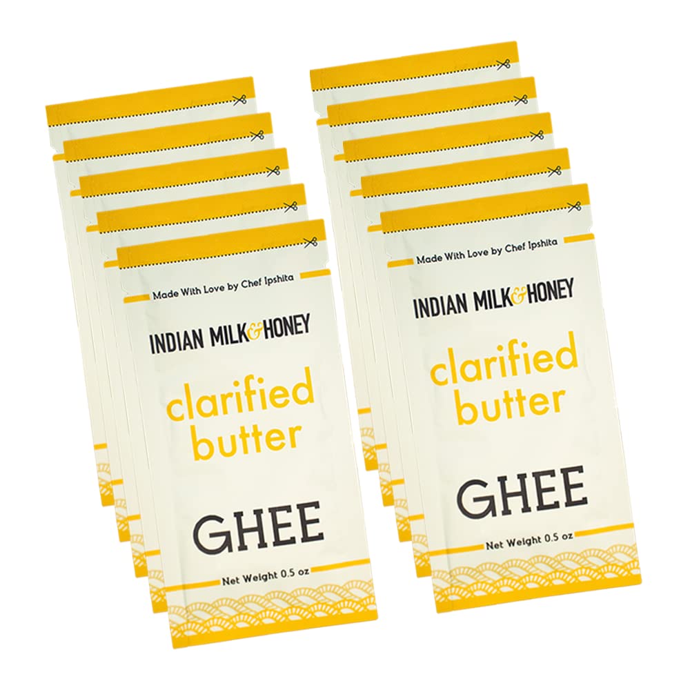 Original Grass-Fed Classic Ghee Butter By Indian Milk & Honey In Portable Packets, 0.5 Ounce (6-Pack)) (Classic Original Pack -