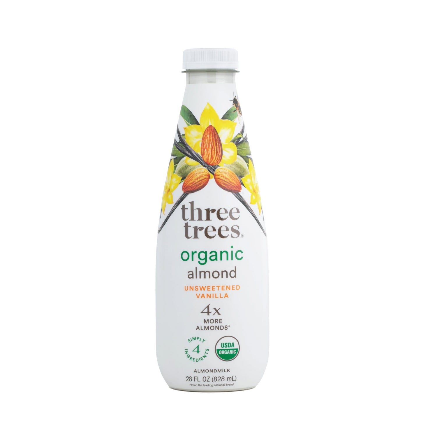 Three Trees Organic Unsweetened Vanilla Almondmilk, 28 Fz