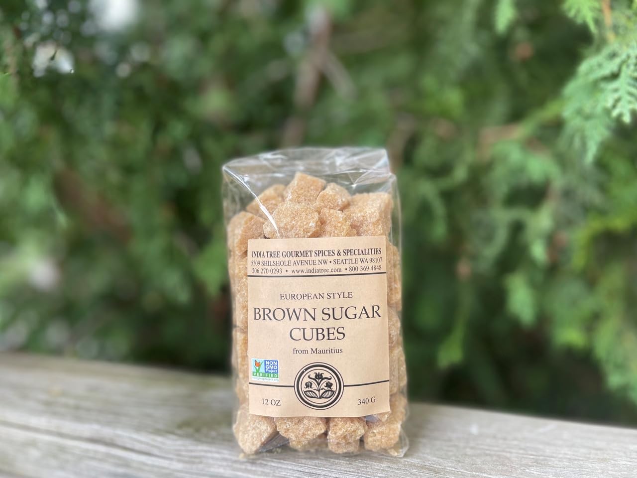 India Tree Brown Sugar Cubes, 1.1 Pound Jar, European Style Cane Sugar From Mauritius, Rough Cut Unrefined Brown Sugar
