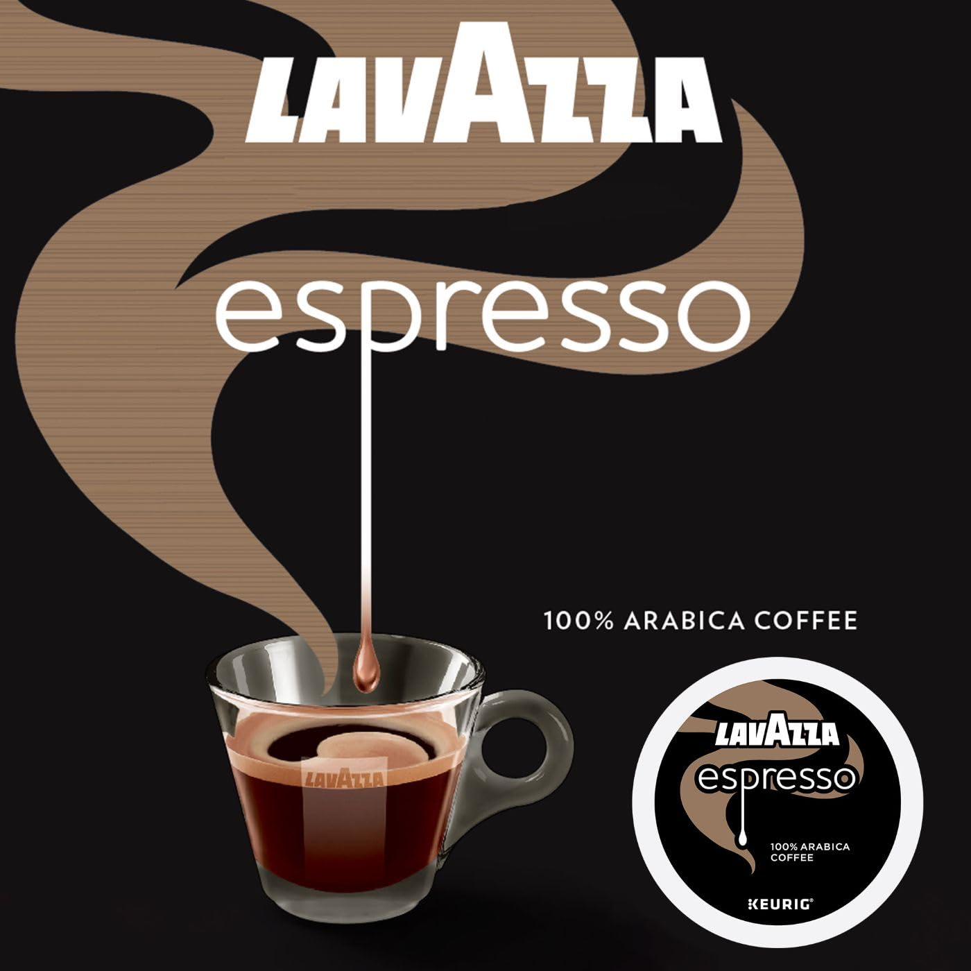 Lavazza Espresso Italiano Single Serve Coffee K-Cup Pods For Keurig Brewer, 32Count, 100% Arabica, Medium Roast With Intense, Ar