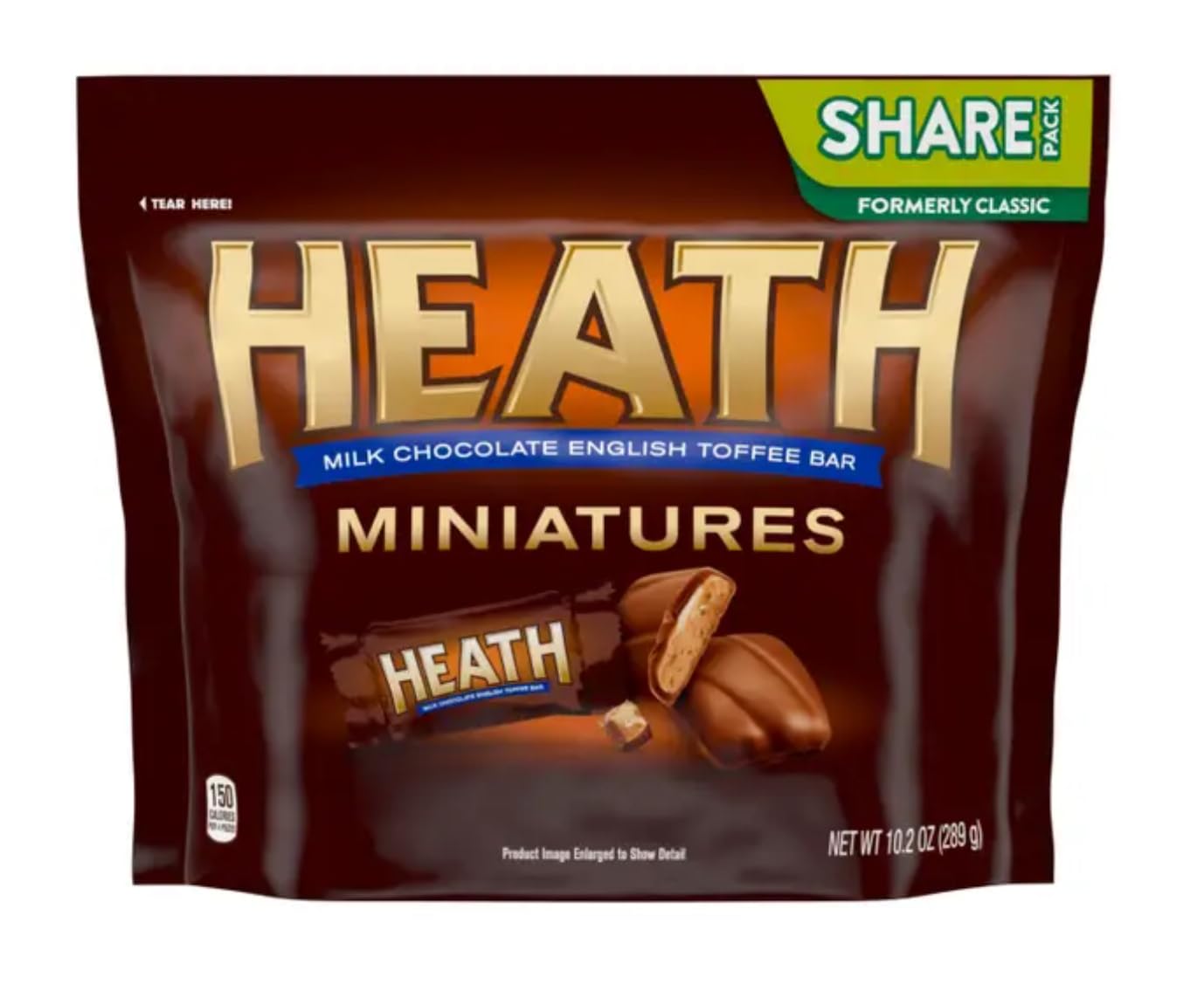 BFYSYO Smiling Sweets Heath Toffee Bar Miniatures, 10.2 oz (Pack of 2), Individually Wrapped, Classic Flavor Treats