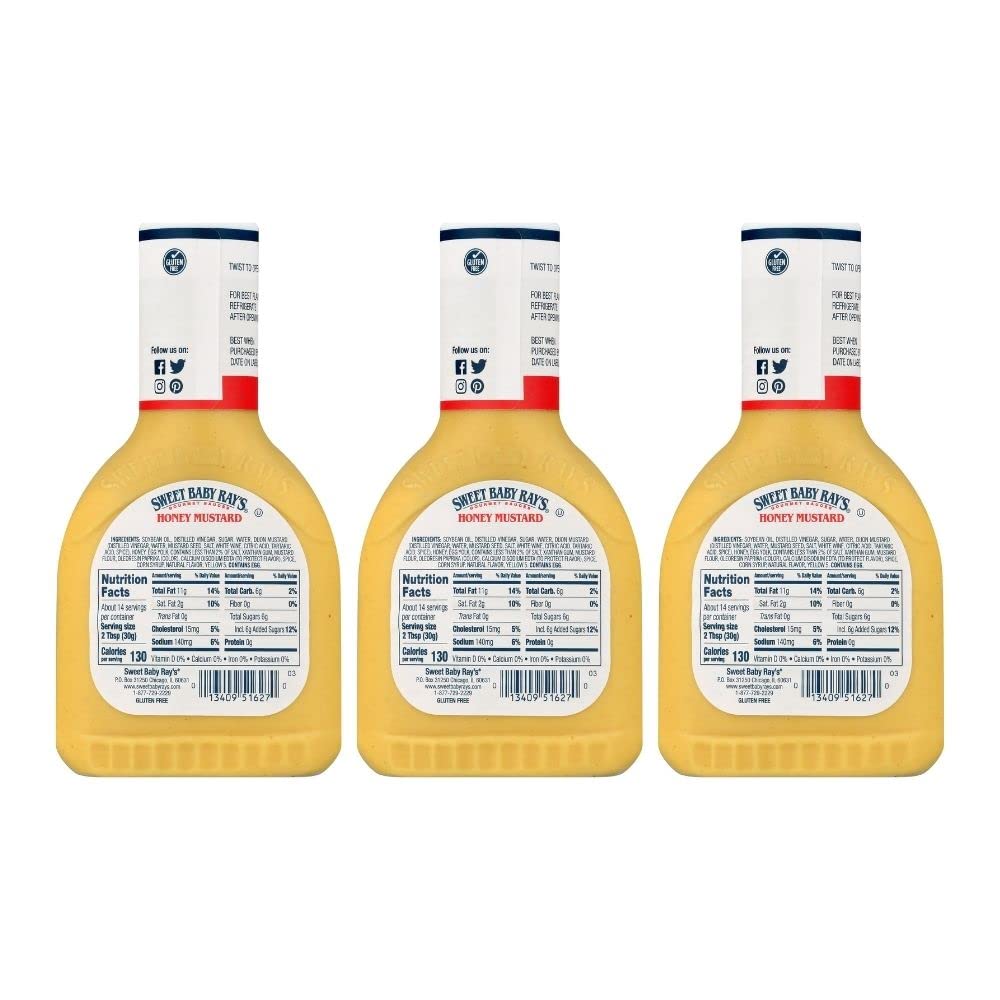 Sweet Baby Ray'S Honey Mustard Dipping Sauce, 14 Oz (Pack Of 3)
