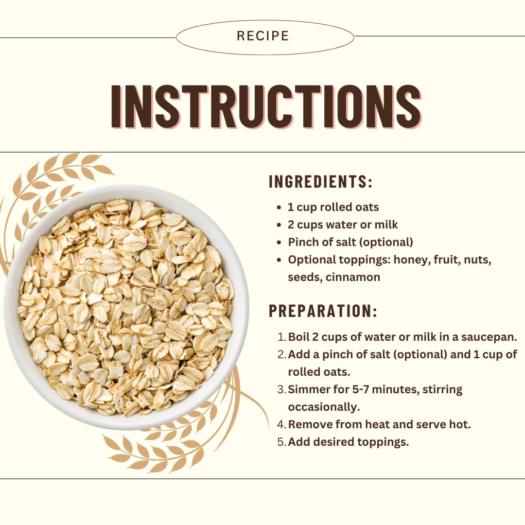 Mountain High Organics Inc. Certified Organic Rolled Oats 6G Bucket (23Lbs), Tan