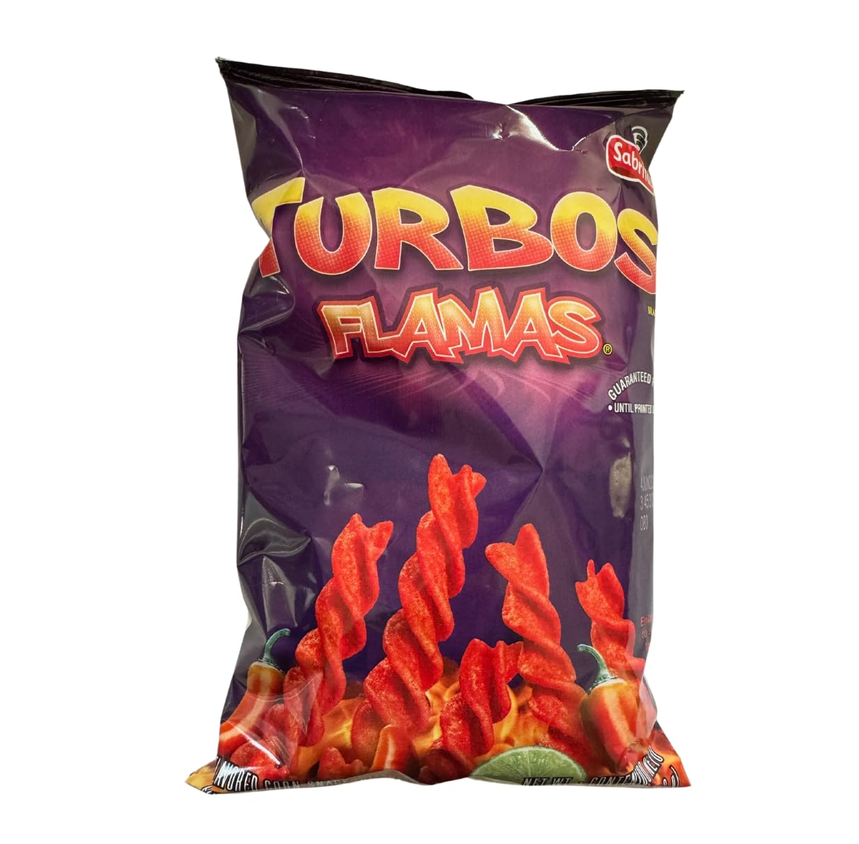 Turbos Flamas Corn Snack Chips | Spicy Hot Chili Pepper With Hint Of Lime | 3.5 oz Bags (3 Pack)