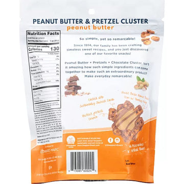 Edward Marc Snappers Peanut Butter & Pretzels Cluster - Crunchy Pretzel Snack With Milk Chocolate For Adults And Kids - 6 Oz (Pa