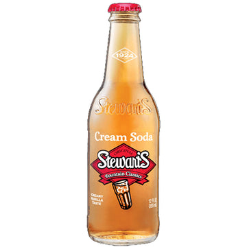 Stewarts Cream Soda - 12 fl oz Glass Bottles - Pack of 24
