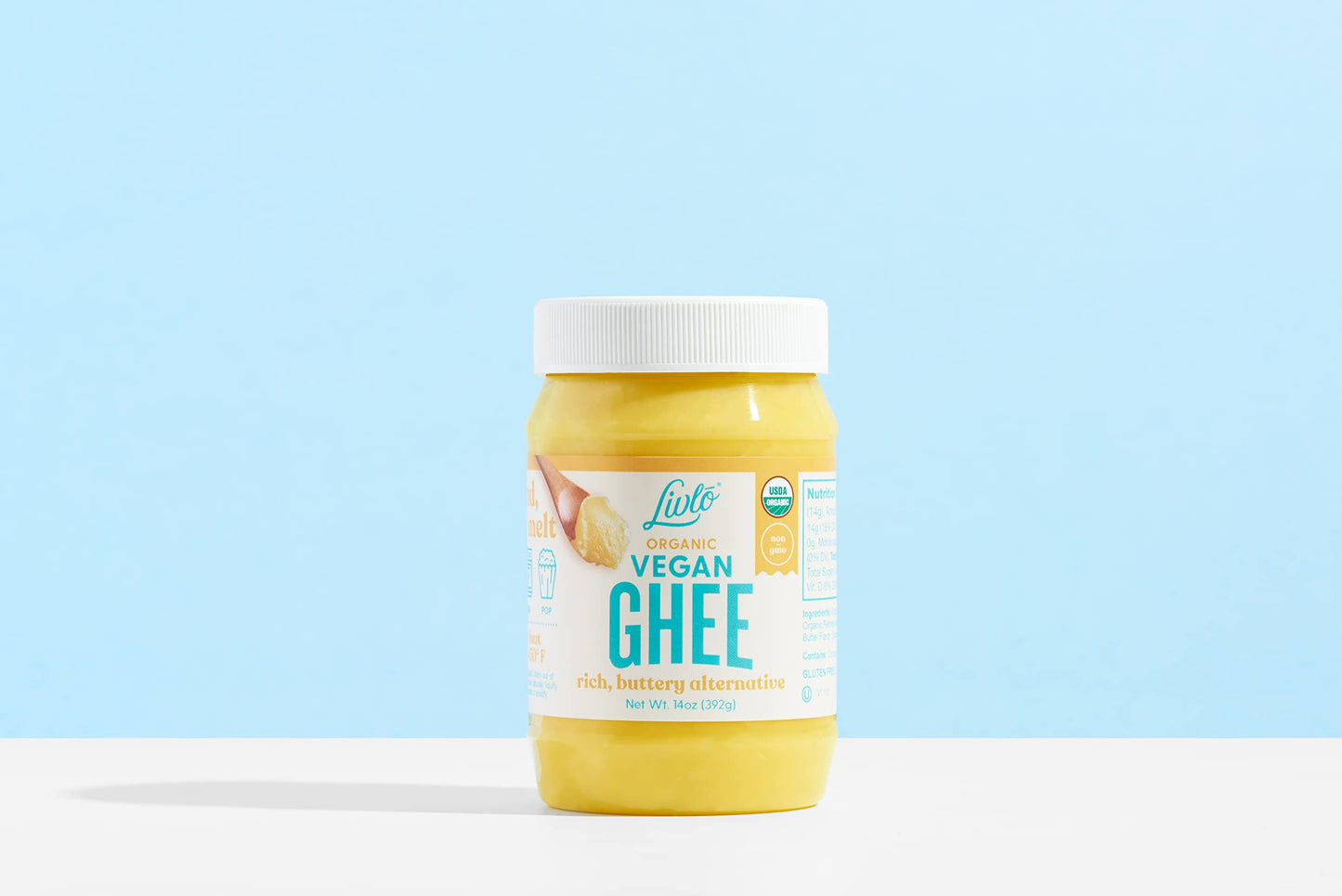 Livlo Organic Vegan Ghee - Plant Based Butter - No Refrigeration Necessary - Dairy Free, Soy Free, Gluten Free Substitute to Ghe