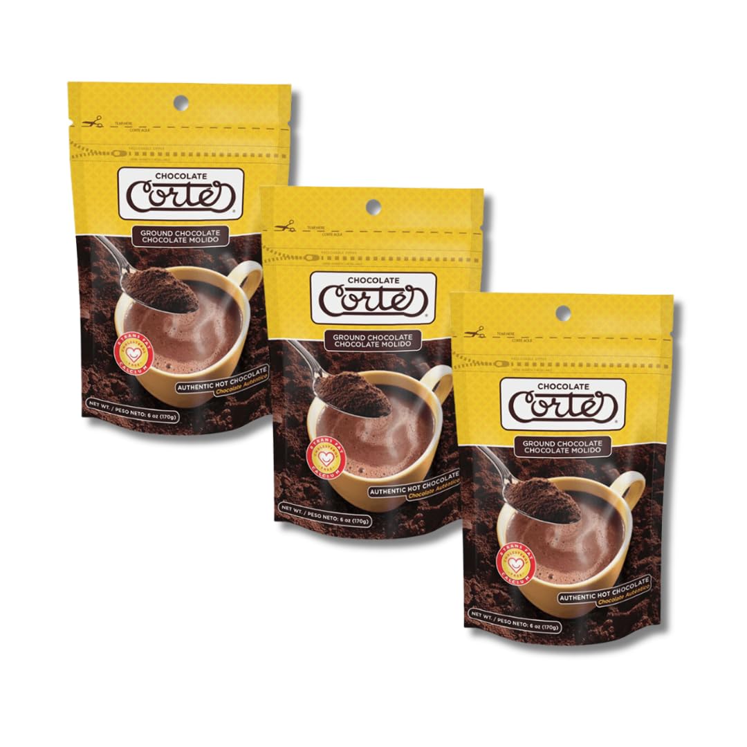 Chocolate Cortes Ground Chocolate (Molido) 5 Ounces (3 Pack Pouches)