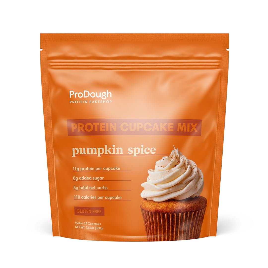 Prodough High Protein- Gluten Free Cupcake Mix  Low Carb  13G Of Protein Per Cupcake  No Added Sugars  Keto Friendly  Makes 12  Healthy Dessert (Pumpkin Spice)
