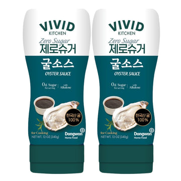 VIVID KITCHEN Oyster Sauce| Zero Sugar & Low-Calorie Sauces | No Preservatives | Versatile, Easy-to-Squeeze (2 Pack) (Oyster Fla