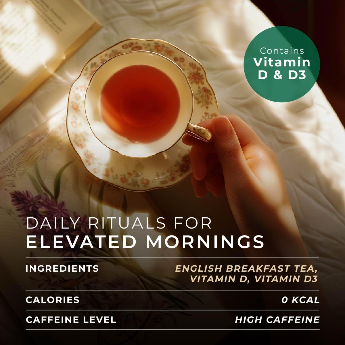 Gya Tea Co English Breakfast Tea Gift Set - High Caffeine Wellness Tea Pods, 16 Count