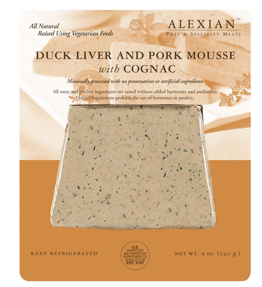 FRUIPAR Duck and Pork Liver Mousse with Cognac - 5 Ounce, Pack of 6
