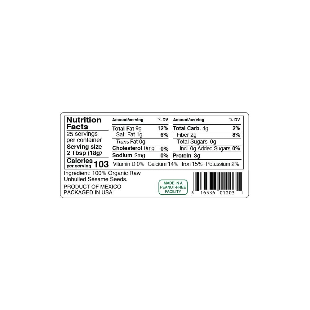 Kevala Organic Raw Sesame Seeds – Sesame Seeds Organic – Organic Seeds – Seeds To Eat – White Sesame Seeds Organic – Unhulled Sesame Seeds – 16 Oz – 1 Lb