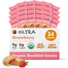 Olyra Strawberry Organic Fruit Bars, Prebiotic High Fiber Snack, Gut Health, Fruit Filled & Whole Grain Bites, Kids Healthy Snac